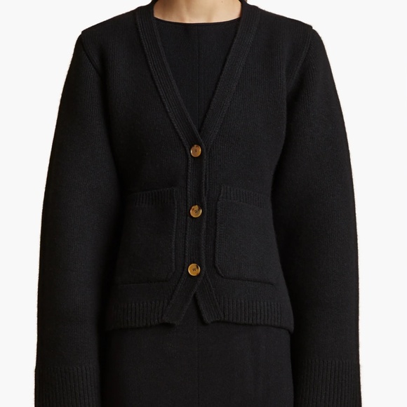 $2200 KHAITE Scarlet Cashmere Cardigan in Black - Size L - Picture 12 of 13